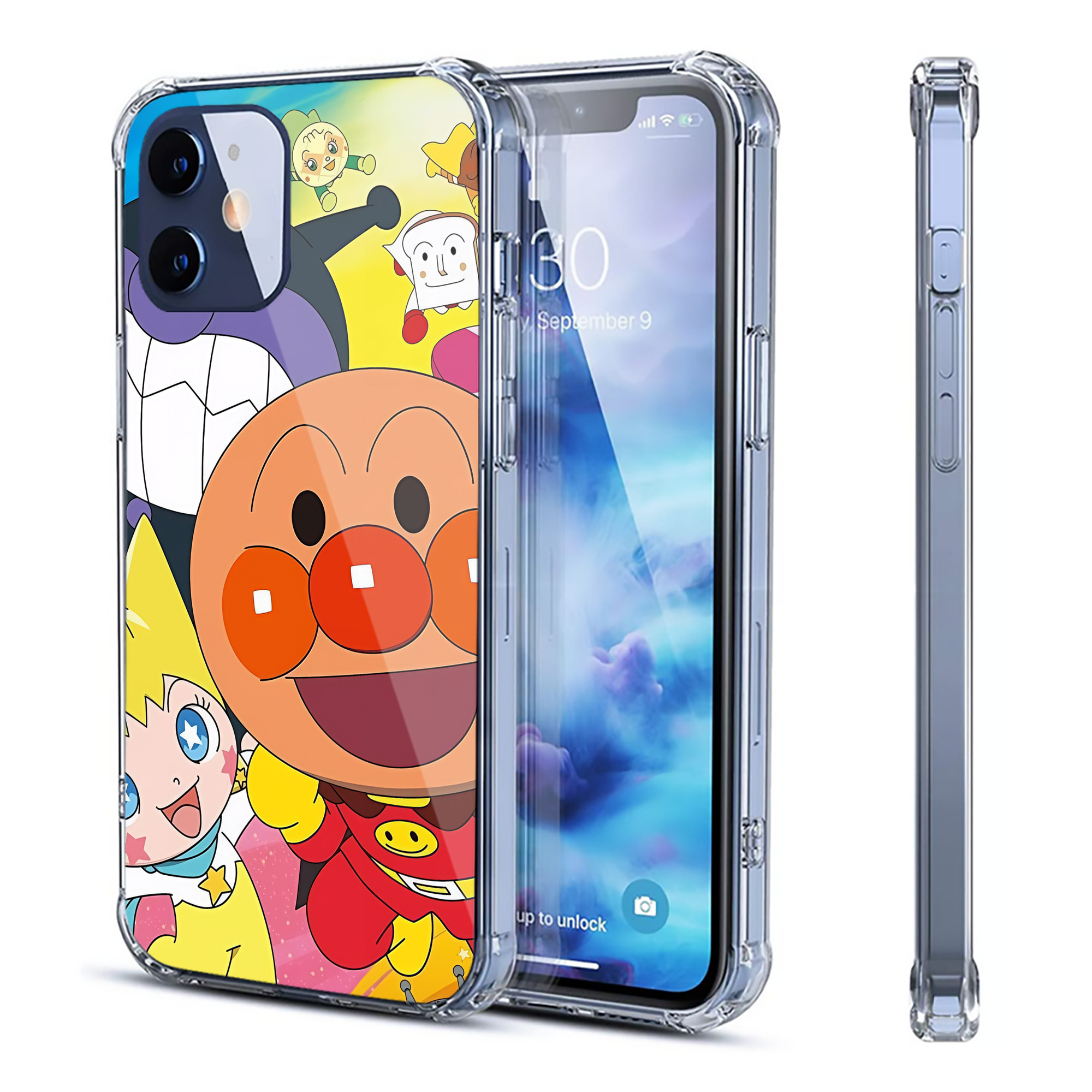 （画像用） アンパンマン Anpanman 【iPhone 12シリーズ対応】透明スマホケース（クリアソフトケース）